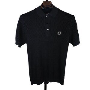 Fred Perry x Raf Simons Men’s Knitted Polo – Medium, Black